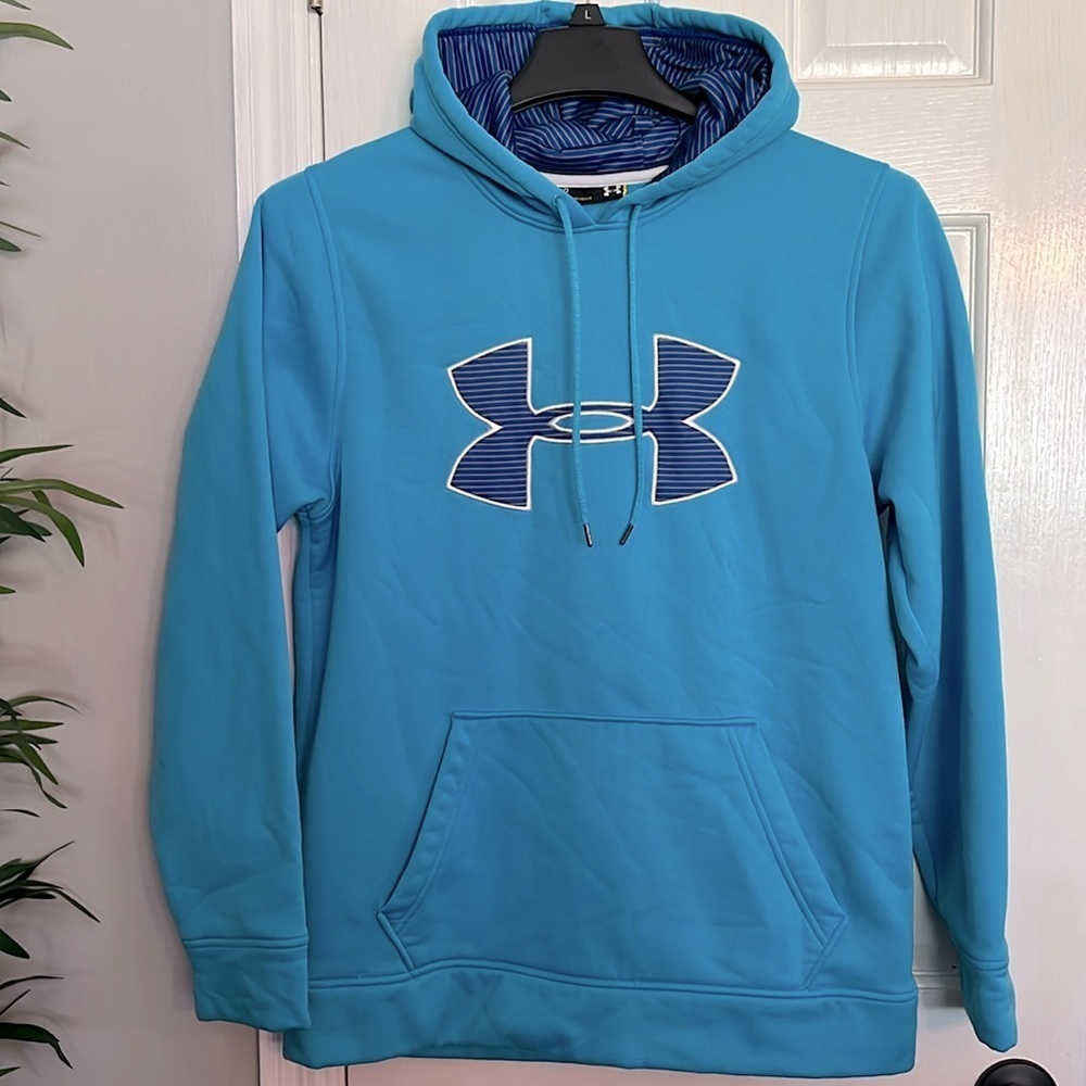 Under armour teal hooded sweatshirt S